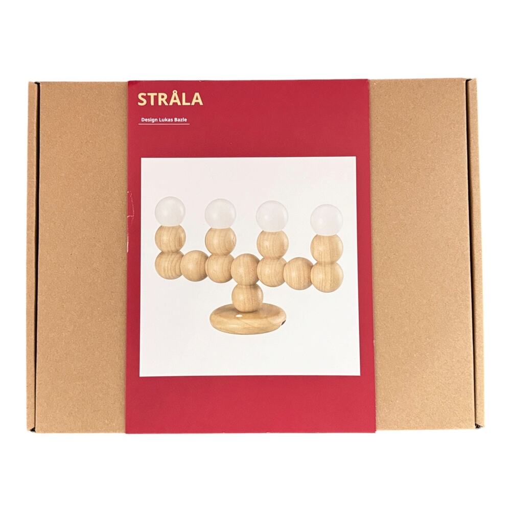 IKEA STRALA LED Wood Battery Operated Candelabra